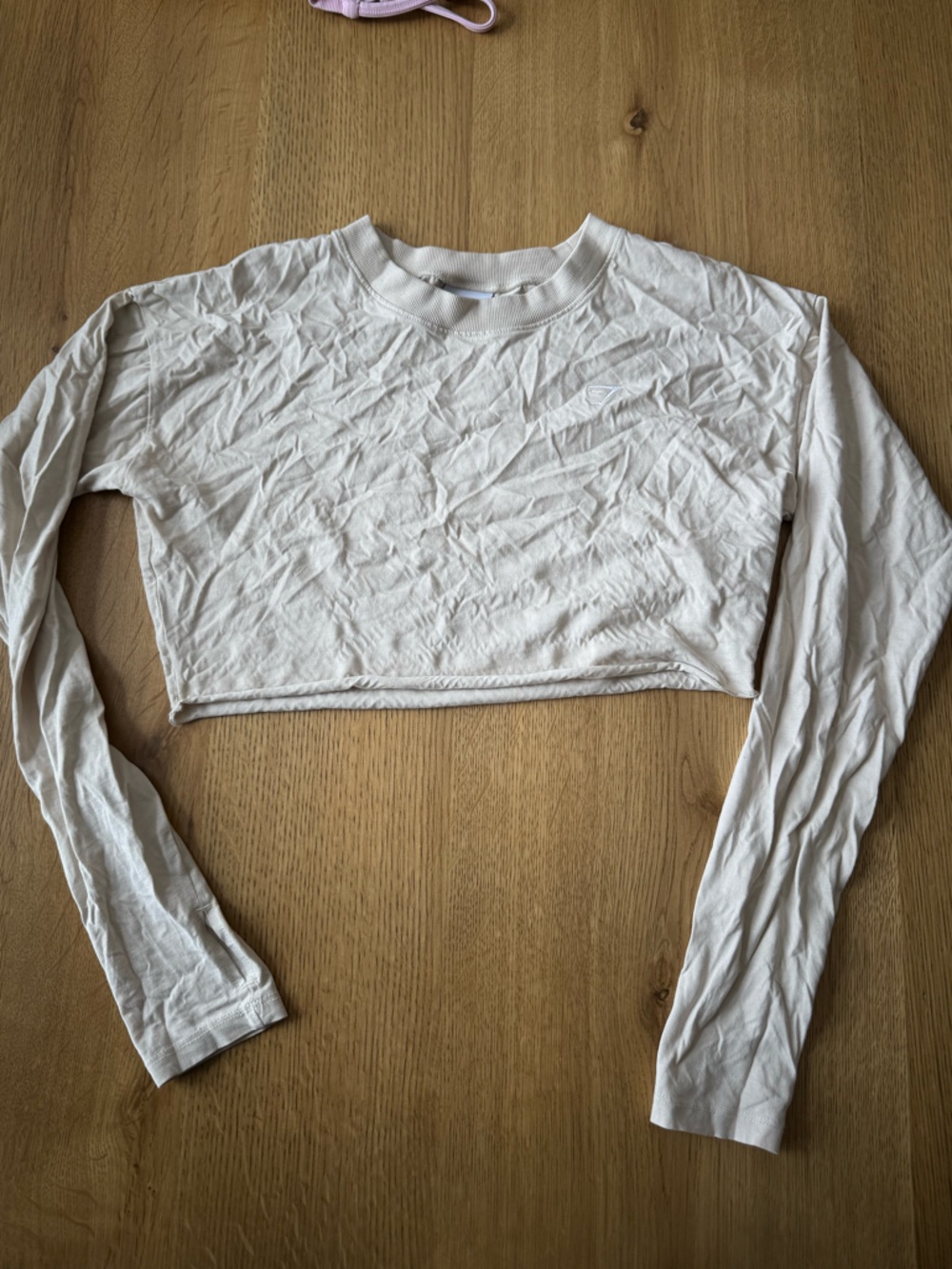 Gymshark Long Sleeve Crop Top - Light Cream/beige